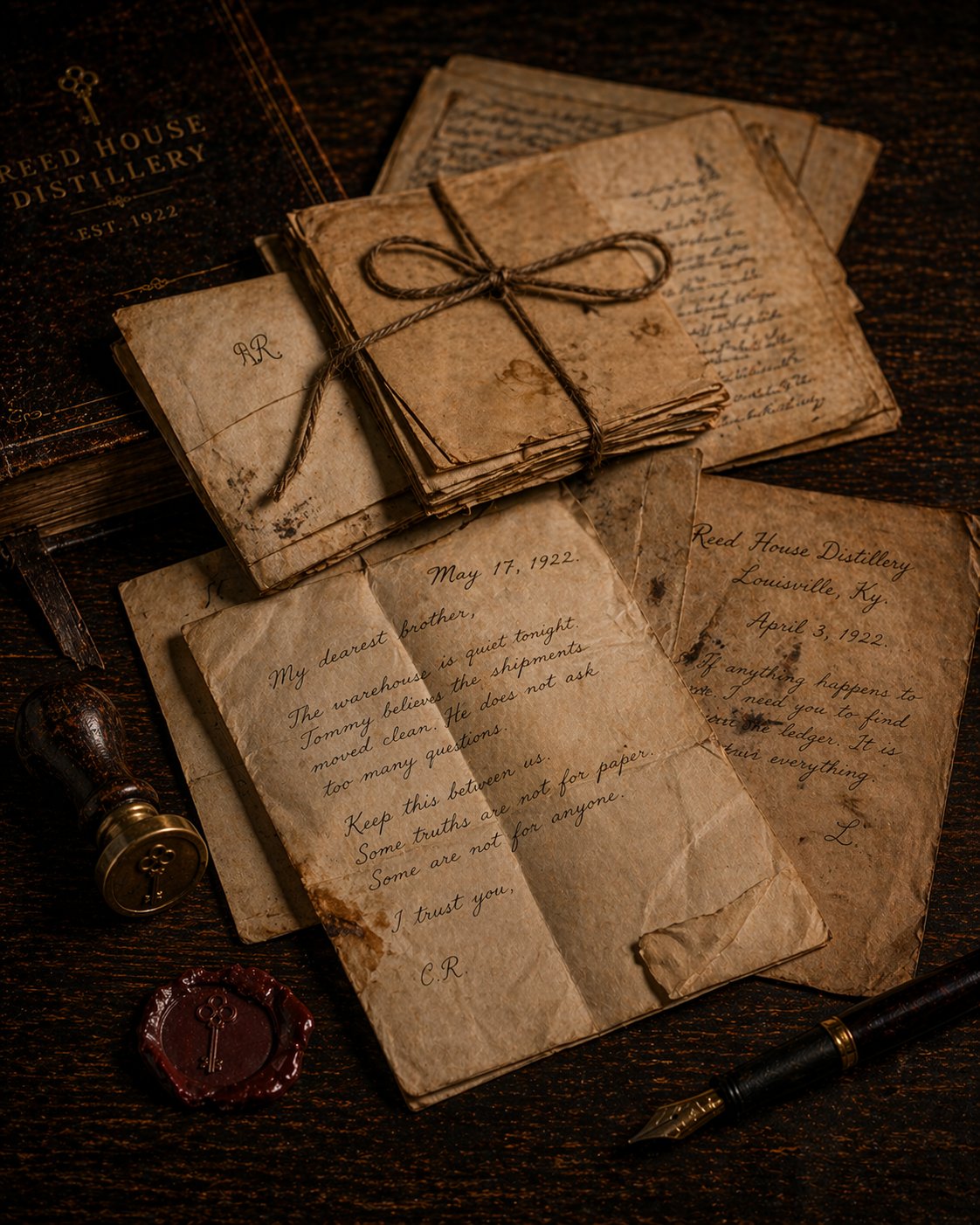 Letters tucked in the ledger